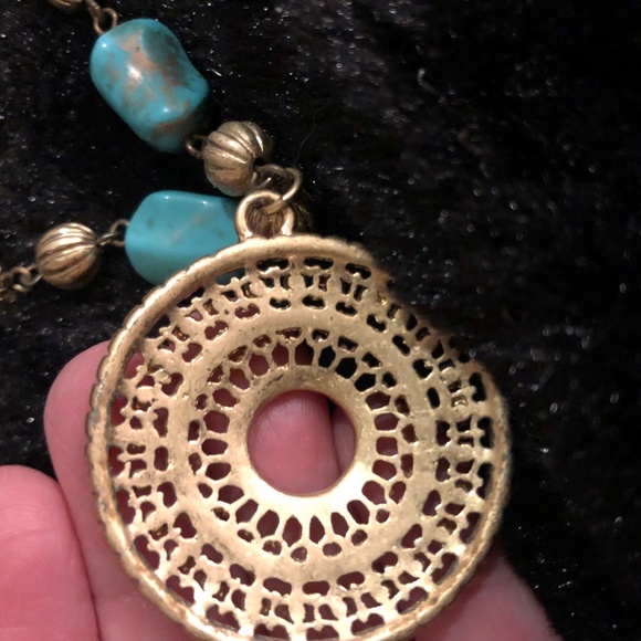 Women’s Necklace Turquoise, Gold and Green Colors - Picture 9 of 14